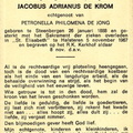 Jaobus Adrianus de Krom- Petronella Philomena de Jong